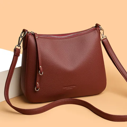 Damen Schultertasche Mit Litschimuster PU Leder Große Kapazität Umhängetasche Minimalistische Urbane Büro Pendlertasche Damen