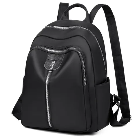 Mochila para Mujer Minimalista de Tela Oxford Gran Capacidad Ligera para Viaje Estilo Casual Moda Negro