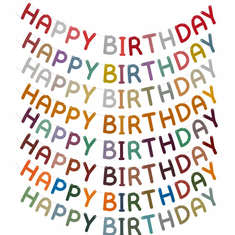 Ins Stijl Happy Birthday Papieren Banner Morandi Kleur Hangende Slinger Voor Kinderen Meisjes Verjaardag Feest Decoratie