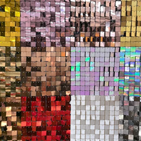 Square Shimmer Sequin Wall Panel Plastic PET Reflective Backdrop For Birthday Party Wedding Event Ceremony Background Decoration