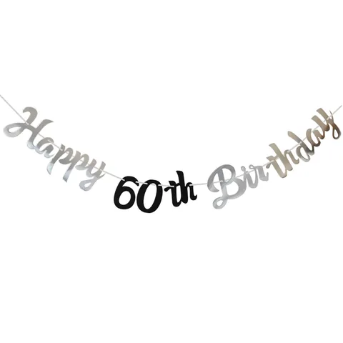 Rose Gold Happy Birthday Banner For Milestone Anniversary Party Decoration Mirror Paper Garland Hanging Celebration Ornament