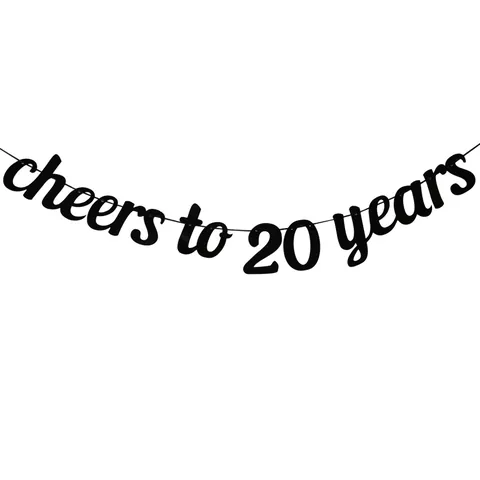Glitter Cheers To Years Banner 20 30 40 50 60 Birthday Party Decoration Anniversary Pull Flag Gold Black Paper Garland Celebratory Hanging Sign