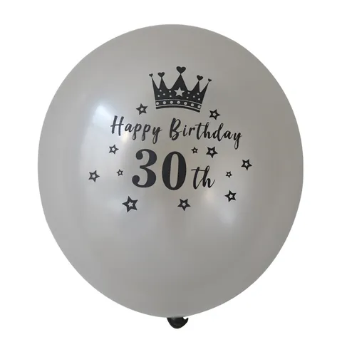Crown Happy Birthday Latex Balloons Metallic Gold Rose Gold Print For Birthday Party Midnight Blue Black Party Balloons