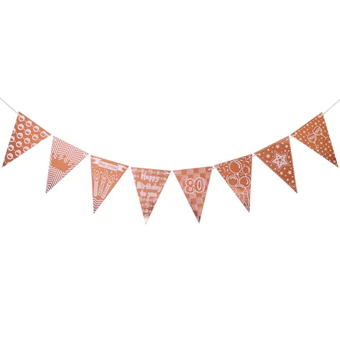 Banderines De Feliz Cumpleaños Oro Rosa Guirnalda De Banderas Triangulares Para Varias Edades Decoraciones De Fiesta De Cumpleaños