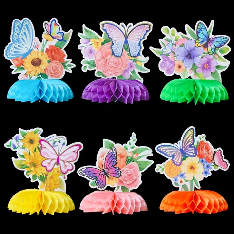 Set Decorazioni Festa Farfalla Spirali PVC Centrotavola Nido D'Ape Carta Per Compleanno Matrimonio Festa Giardino Decor
