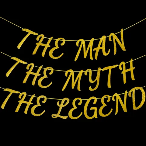 Glitter Paper Letter Banner The Man The Myth The Legend Hanging Garland For Men Birthday Retirement Party Decoration