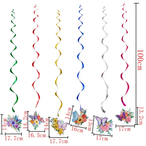 Colorful Butterfly Floral Party Hanging Swirls Honeycomb Centerpieces Cake Toppers Birthday Party Decorations Set