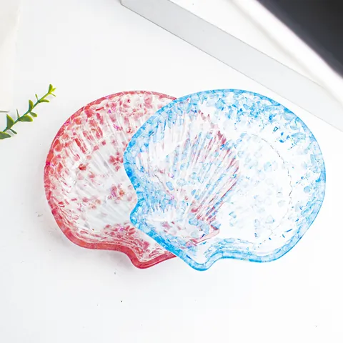 Muschelförmige Harz Kristall Schmuckschale Dekorative Ablage Für Ringe Ohrringe Home Desktop Deko Organizer
