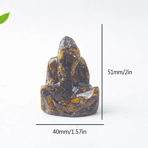 Natural Crystal Gravel Resin Ghost Wizard Ganesha Figurine Zen Meditation Desktop Ornament Home Office Spiritual Decor Gift