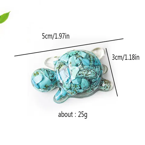 Handmade Natural Crystal Gravel Resin Turtle Ornament Sea Turtle Figurine For Home Office Desk Table Decoration Gifts Modern Simple Decor