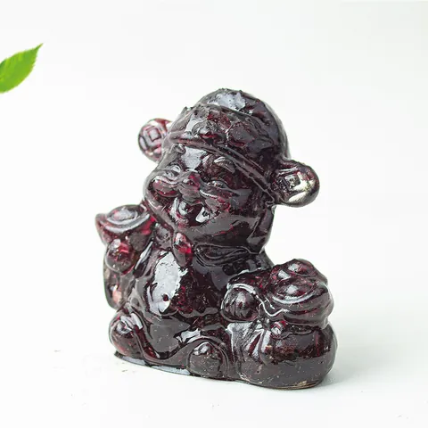Natürlicher Kristallkies Harz Figur Glücksgott Statue Haus Büro Schreibtisch Dekoration Einweihungsparty Geschenk