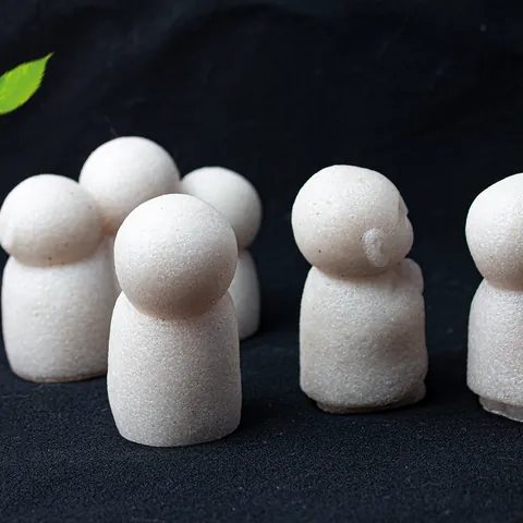 Zen Sandstein Kleiner Mönch Statuen Home Dekor Schreibtisch Ornamente Weiße Kunststein Buddha Figuren Für Yoga Meditation Aquarium