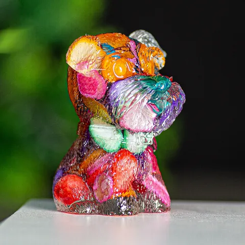 Natural Crystal Filled Resin Schnauzer Dog Figurine Miniature Puppy Sculpture For Desktop Home Decor Art Craft Ornament Gift