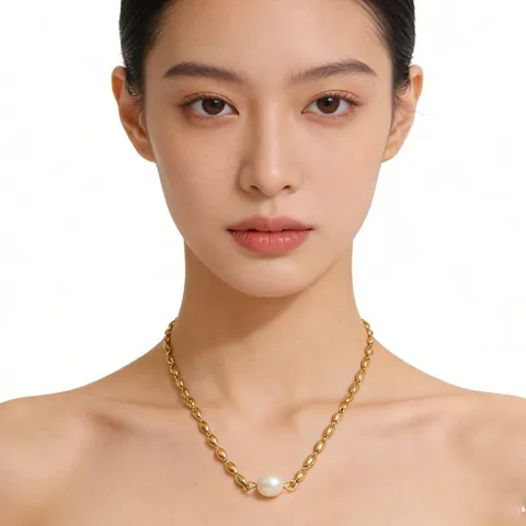 Minimalist 304 Stainless Steel Pearl Jewelry Set Gold Plated Beaded Necklace Bracelet And Drop Earrings For Women Daily Decor