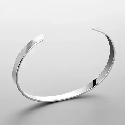Minimalist 316L Stainless Steel Open Bangle For Women Gold Silver Plated Geometric C Shaped Cuff Bracelet Fashion Jewelry Gift