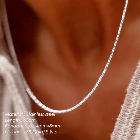 Collar de Cadena de Serpiente de Acero Inoxidable 316L Minimalista para Mujeres Hombres Chapado en PVD Oro Plata Cadena Clavícula Joyería Regalo