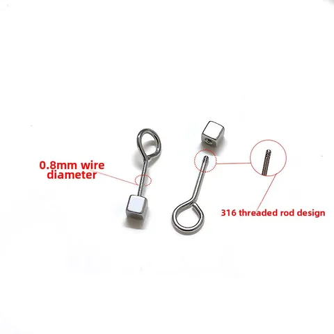 Pendientes de Botón de Acero de Titanio Geométricos Minimalistas Pequeño Cuadrado Cierre de Rosca Joyería de Moda Unisex para Hombres Mujeres