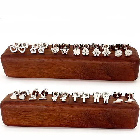 Pendientes de Botón Minimalistas de Acero Inoxidable Para Mujeres Hombres Corazón Estrella Trébol Cara Sonriente Cruz Mariposa V Joyería Regalo
