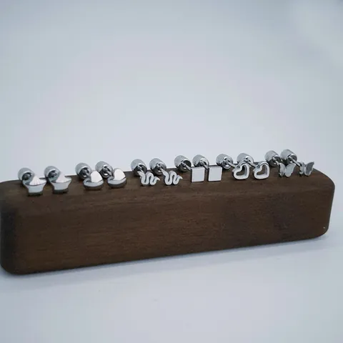 Boucles d'Oreilles Clous en Acier Inoxydable Zircone Künstliche Perle Cœur Lune Serpent Avec Tige Titane Bijoux pour Femmes