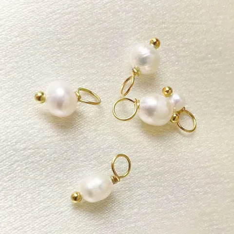 Baroque Irregular Freshwater Pearl Pendants For DIY Jewelry Making Stainless Steel Wire Wrapped Pearl Charms For Women