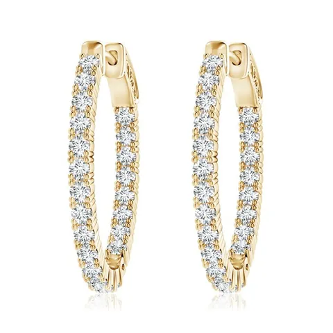 Vintage Copper Oval Hoop Earrings For Women Micro Inlaid Zirconia Gold Silver Rose Gold Electroplated Fashion Jewelry Gift