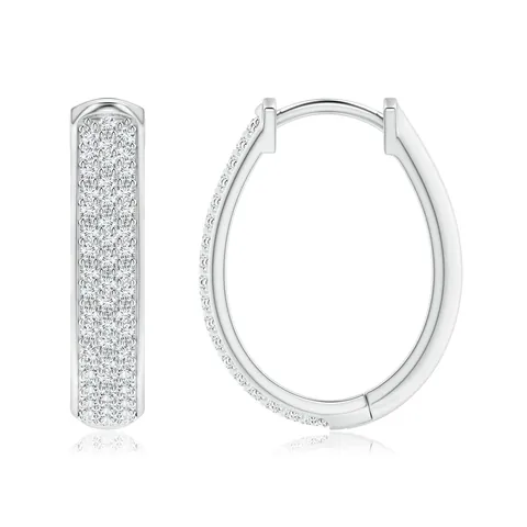 Fashion Copper Gold Plated Hoop Earrings For Women Luxury Oval Zirconia Huggie Earrings Geometric Trendy Jewelry Gift