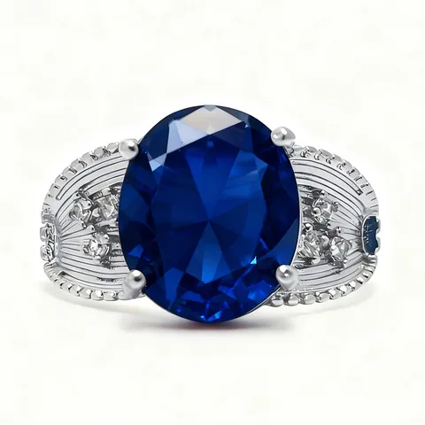 Luxury Vintage Oval Gemstone Adjustable Ring Gold Plated Copper Zirconia Embellished High Carbon Diamond Women Jewelry
