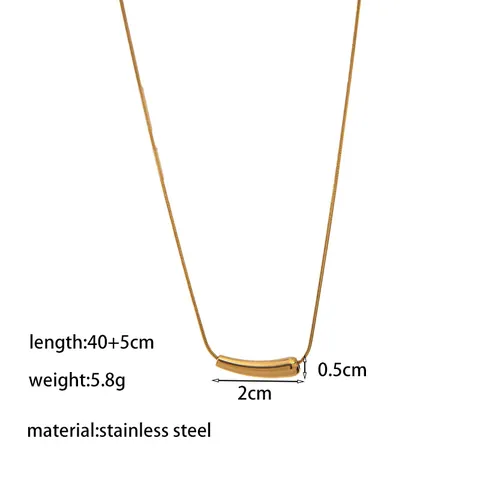 Collana Con Ciondolo A Tubo Curvo Minimalista In Acciaio Al Titanio Catena A Serpente Gioielli Estetici Da Donna