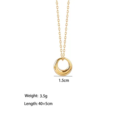 Collana Con Pendente A Cerchio Tondo Minimalista In Acciaio Inossidabile Gioielli Geometrici Da Donna Catena Per Clavicola Di Tendenza
