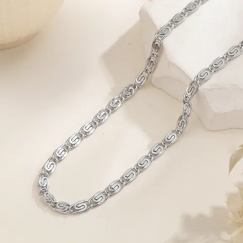Titanstahl S-förmige Glieder Schmuckset Halskette Und Armband Gold Stahlfarbe Minimalistischer Nicht Verblassender Schmuck Für Damen Geschenk