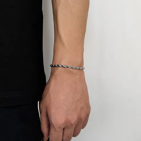 Hip Hop Stainless Steel Rope Chain Bracelet For Men Women 18K Gold Plated Twisted Link Chain Bracelet Fashion Jewelry Accessory