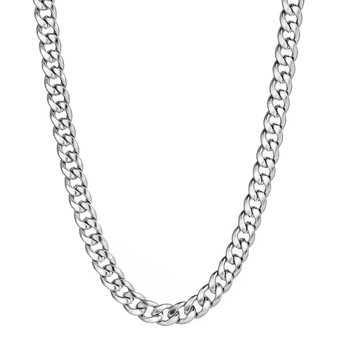 Titanium Staal Cubaanse Schakelketting Halsketting Armband Voor Heren Dames Zilver Gepolijst Hip Hop Street Sieraden Minimalistisch Accessoire
