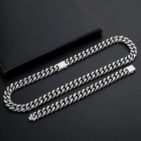 Titanstahl Mattierte Panzerkette Armband Halskette Für Damen Herren Hip Hop Punk Holy Kreuz Gravur Industrie Stil Schmuck
