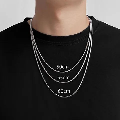Minimalistische Titanium Staal Vierkante Slangenbot Ketting Halsketting Voor Heren Dames Massief Zilverkleur Hip Hop Punk Streetwear Sieraden