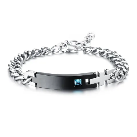 Edelstahl Paar Armband Set Mit Kreuz Quadratischen Zirkonia Anhänger True Love Schmuck Für Herren Damen Geschenk