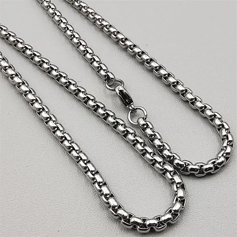 Minimalistisch Edelstahl Venezia-Kette Halskette Für Damen Herren Hochglanzpoliert Silber Schmuck 3mm 4mm 5mm Breite