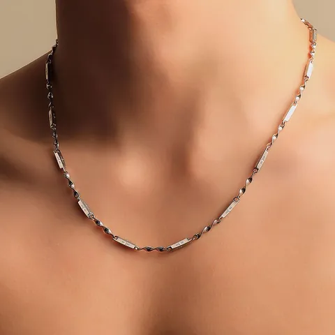 Halskette Mit Sternenstrahl Kreuz Gravur Titanstahl Gedrehte Kette Für Herren Damen Minimalistisch Geometrisch Silber Schlüsselbeinkette Geschenk