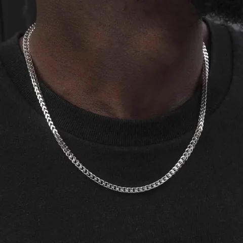 Stainless Steel Franco Chain Necklace For Men Women Hip Hop Minimalist Titanium Steel Wheat Link Chain Jewelry Gift