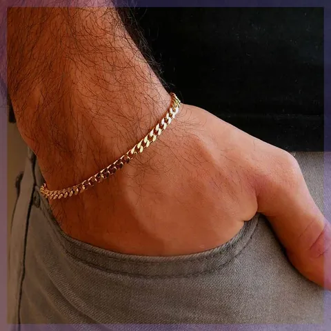 Minimalistisches 316L Edelstahl Panzerkette Armband Für Damen Herren 18K Vergoldet Verstellbarer Paar Schmuck Geschenk