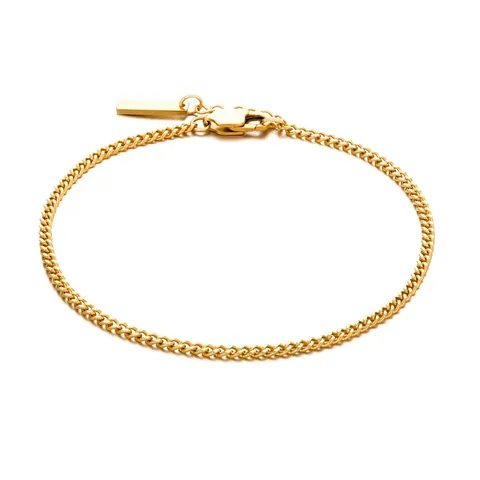 Minimalistisches 316L Edelstahl Panzerkette Armband Für Damen Herren 18K Vergoldet Verstellbarer Paar Schmuck Geschenk