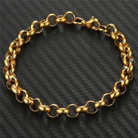Minimalistisches 316L Edelstahl Rolo Kette Armband Für Herren Damen Rundglied Unisex Schmuck Hochglanzpoliertes Langlebiges Armband Geschenk