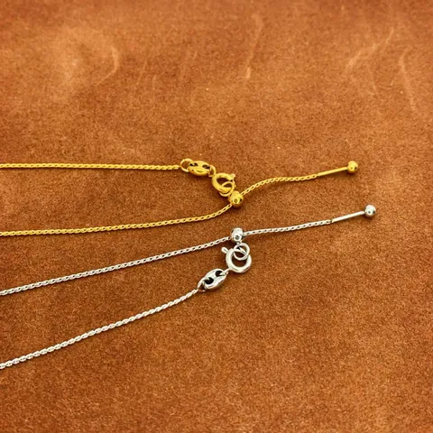 Verstellbare Pin-Typ Universalkette Halskette Edelstahl Vergoldet Minimalistische Schiebeperle Pulloverkette Für Damen Herren Schmuck