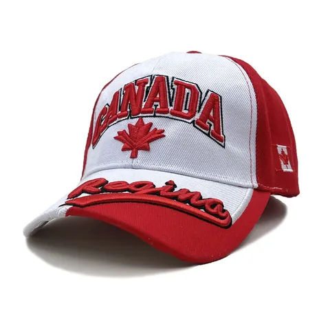 Berretto Da Baseball Ricamato Foglia D'Acero Canada Unisex Regolabile Patchwork Rosso Bianco Cappello Parasole Sportivo