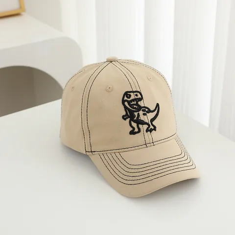 Kinderen Jongens Dinosaurus Borduursel Honkbalpet Katoen Contraststiksel Verstelbare Zonneklep Cartoon Snapback Pet