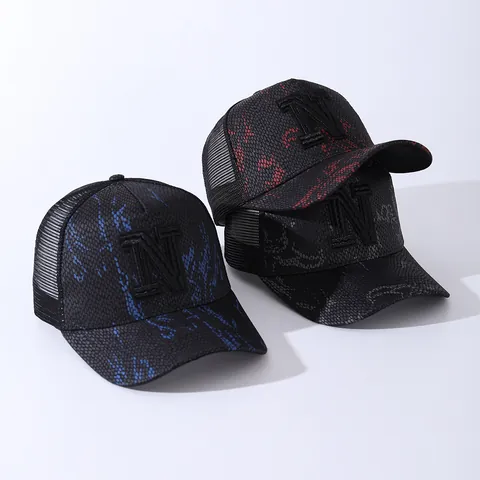 Graffiti Baseball Cap Für Herren Damen Verstellbarer Snapback Trucker Hut Mit Mesh-Rücken Besticktem Buchstaben Patch