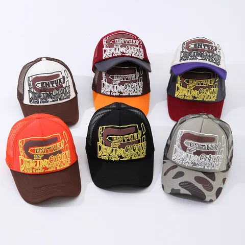 Cappello Trucker Retro Americano Rete Traspirante Berretto da Baseball Per Uomo Donna Regolabile Stampa Lettere Streetwear Sole