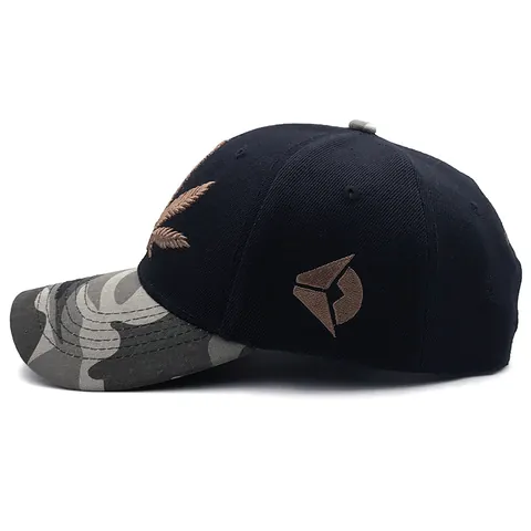 Unisex Camouflage Krempe Baseballkappe Blatt Stickerei Baumwolle Polyester Verstellbare Hip Hop Snapback Hut Für Outdoor Sport