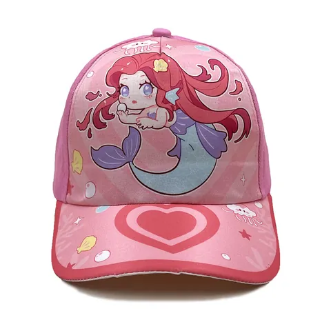 Kinderen Zeemeermin Cartoon Baseballpet Polyester Zonbescherming Verstelbaar Outdoor Zonnehoed Voor Meisjes Roze Paars