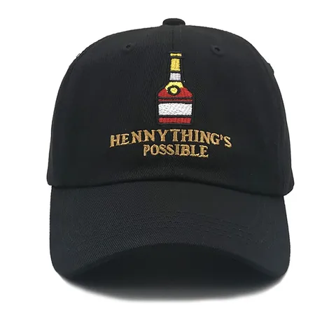 Cotton Embroidery Baseball Cap With Wine Bottle Pattern Adjustable Outdoor Sun Hat For Men Women Casual Sports Hat