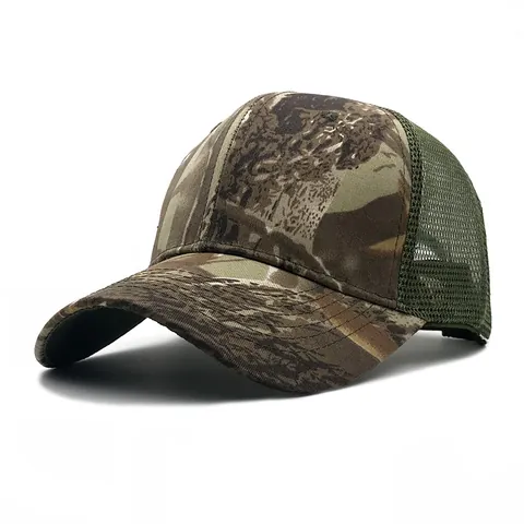 Casquette de Baseball Unisexe Camouflage en Maille Respirante Protection Solaire Extérieure Trucker Hat Homme Femme Randonnée Réglable